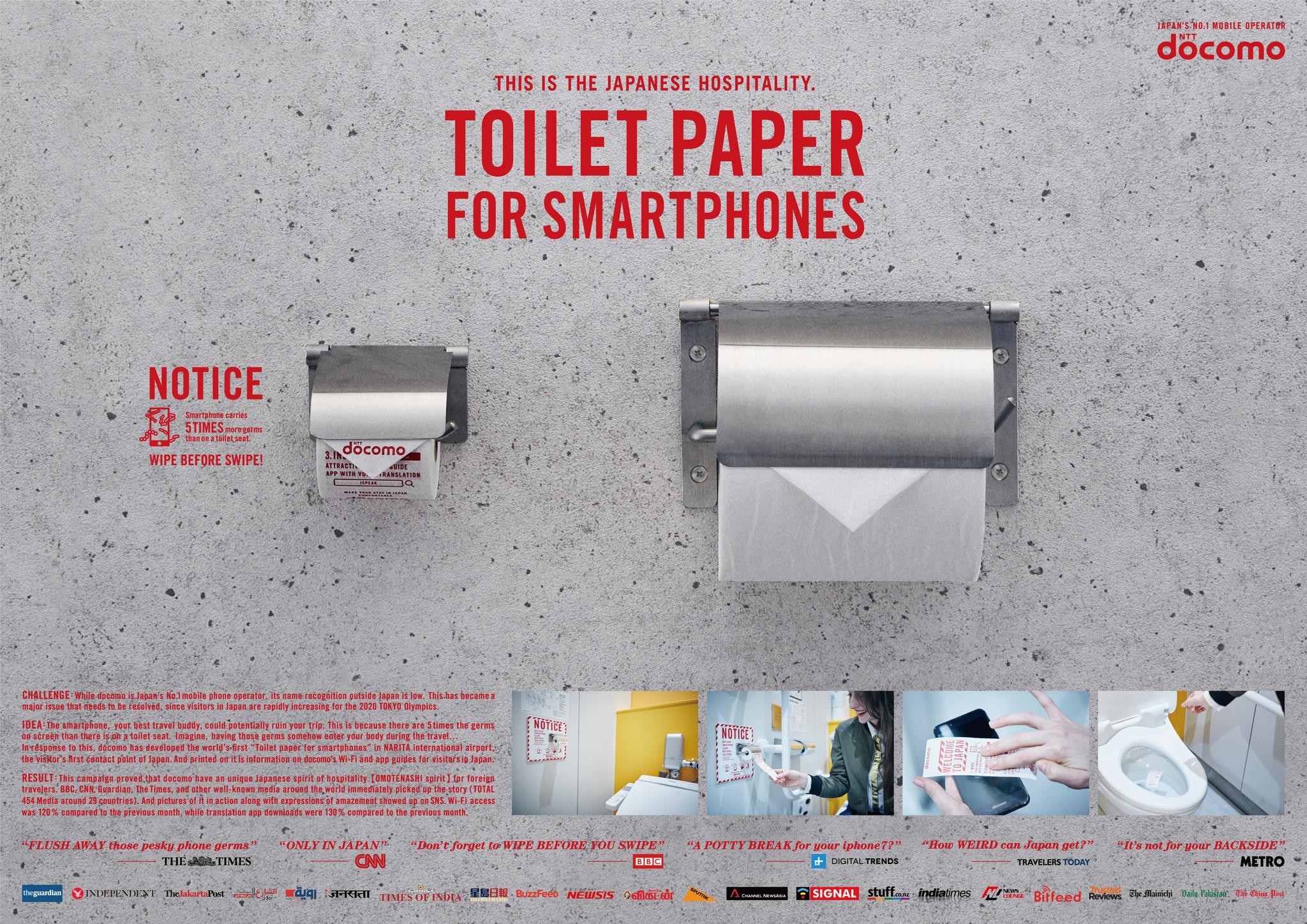 Toilet paper for smartphones