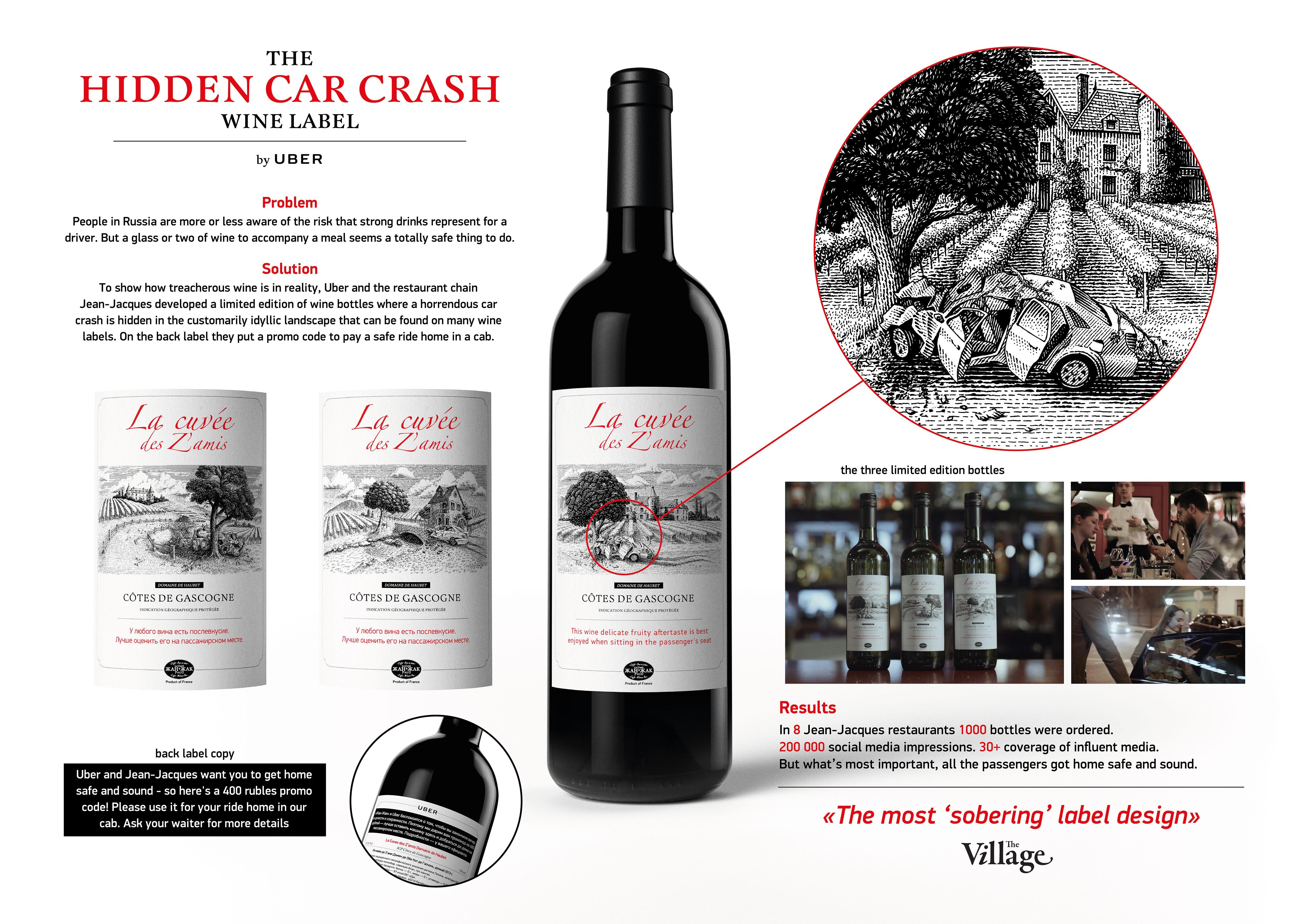 The Hidden Car Crash Wine Label