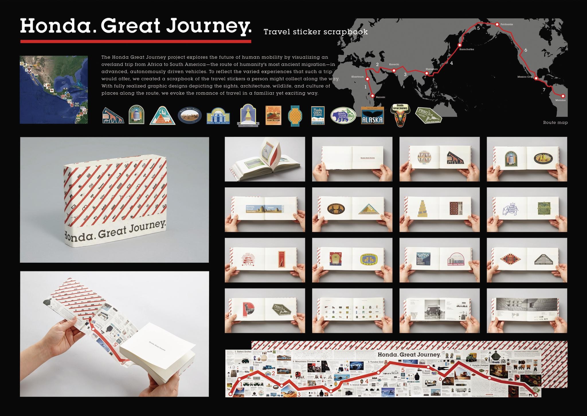 Honda. Great Journey. Travel Sticker Book