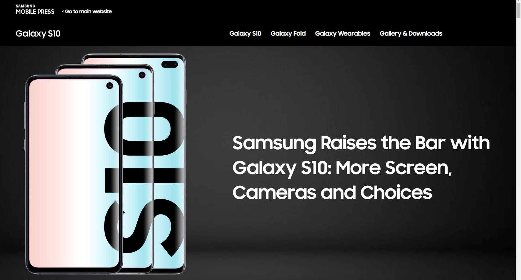 Samsung Galaxy S10 Unpacked online experience