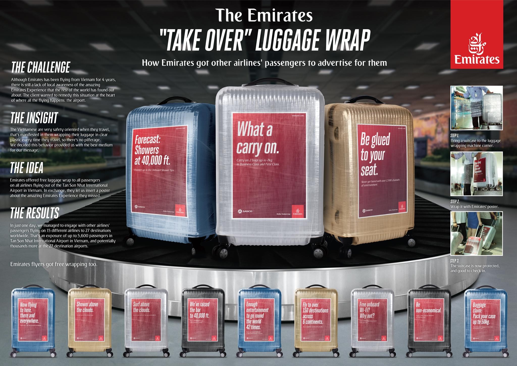 The Emirates "Take Over" Luggage Wrap