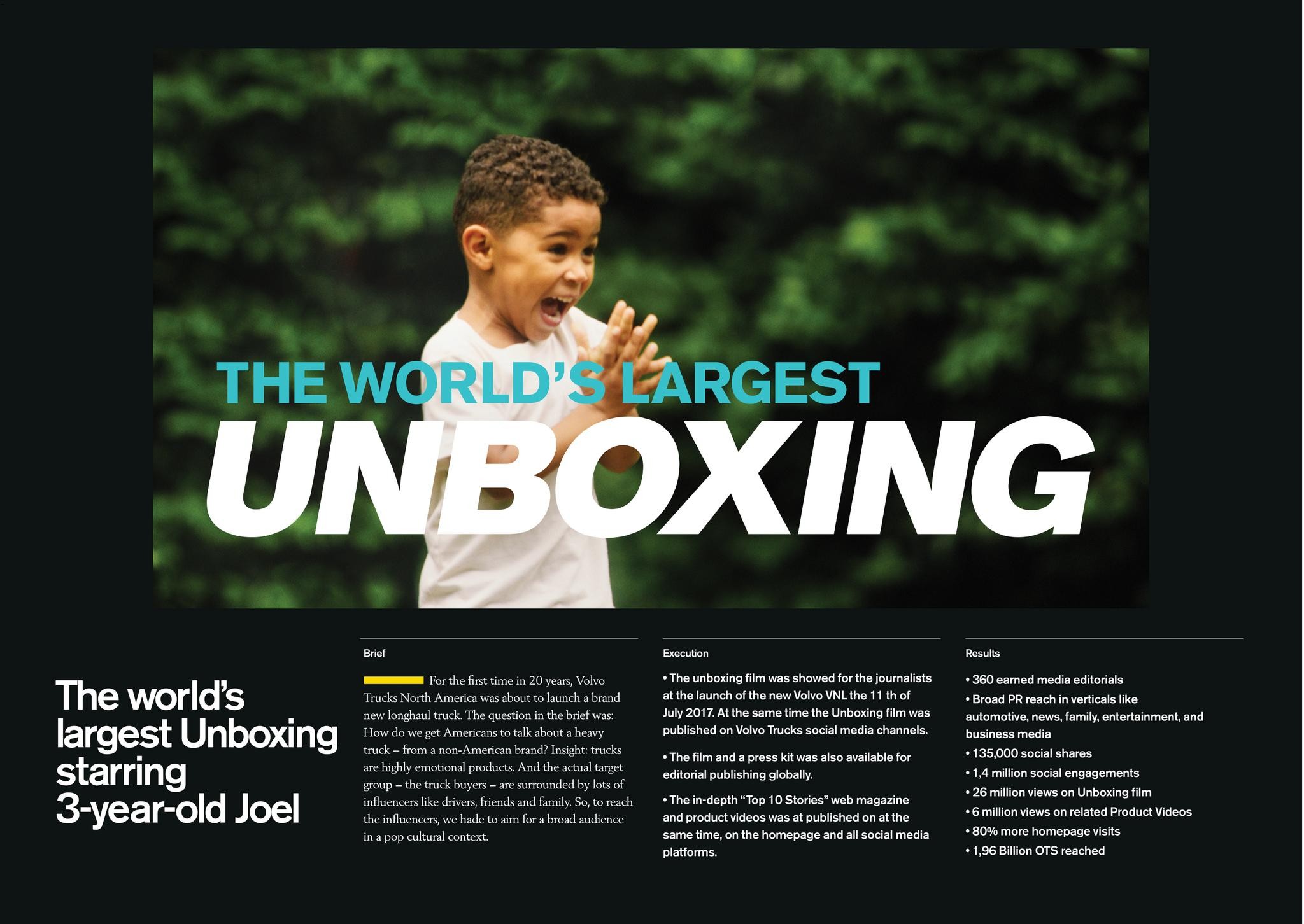 The world’s largest Unboxing starring 3-year-old Joel